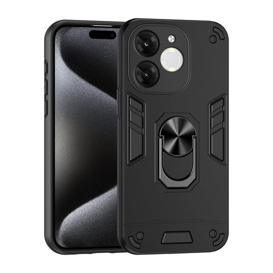 Shockproof Itel A80 Phone Case with 360° Rotatable Metal Ring Holder, Magnetic Car Mount Stand, Ultra-Thin PC & Silicone Protection Cover