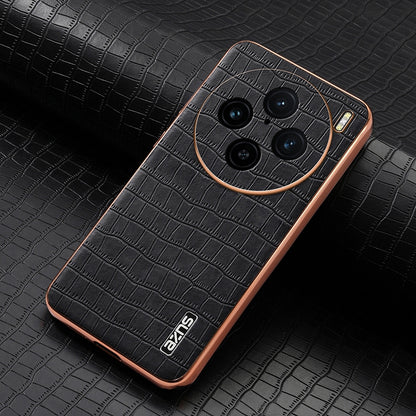 vivo X100s Pro Luxury Case - Electroplated Frame, Crocodile Texture Leather, Full Coverage Protection, Anti-Fingerprint & Shockproof