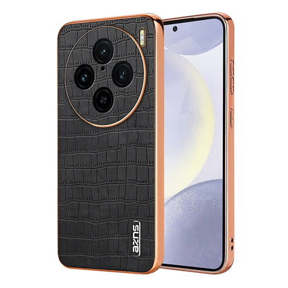 vivo X100s Pro Luxury Case - Electroplated Frame, Crocodile Texture Leather, Full Coverage Protection, Anti-Fingerprint & Shockproof