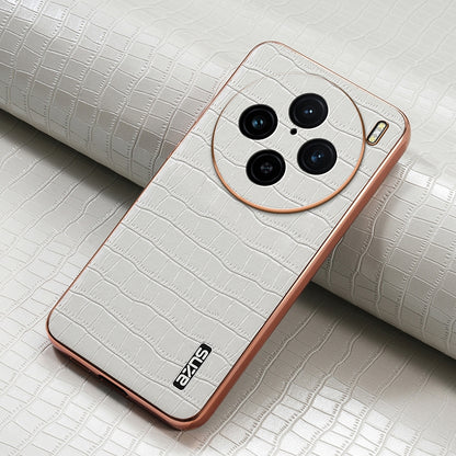 vivo X100s Pro Luxury Case - Electroplated Frame, Crocodile Texture Leather, Full Coverage Protection, Anti-Fingerprint & Shockproof