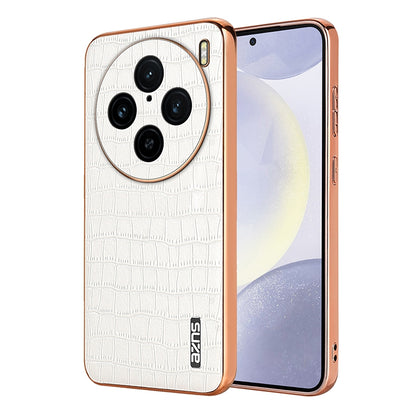 vivo X100s Pro Luxury Case - Electroplated Frame, Crocodile Texture Leather, Full Coverage Protection, Anti-Fingerprint & Shockproof