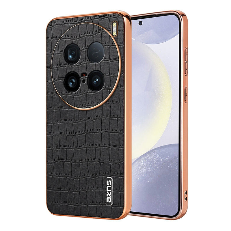 vivo X100 Ultra Luxury Case - Electroplated Frame, Crocodile Texture Leather, Full Coverage Protection, Anti-Fingerprint & Shockproof