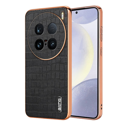 vivo X100 Ultra Luxury Case - Electroplated Frame, Crocodile Texture Leather, Full Coverage Protection, Anti-Fingerprint & Shockproof