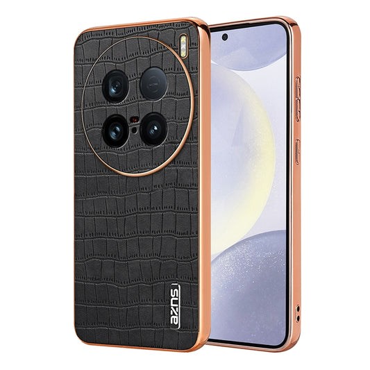 vivo X100 Ultra Luxury Case - Electroplated Frame, Crocodile Texture Leather, Full Coverage Protection, Anti-Fingerprint & Shockproof