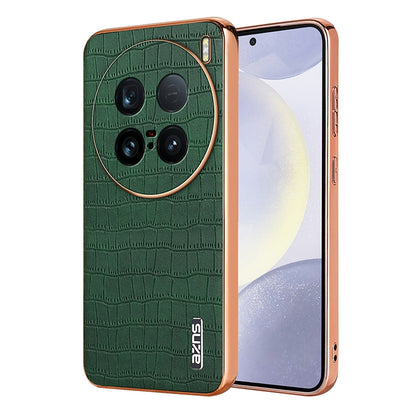 vivo X100 Ultra Luxury Case - Electroplated Frame, Crocodile Texture Leather, Full Coverage Protection, Anti-Fingerprint & Shockproof