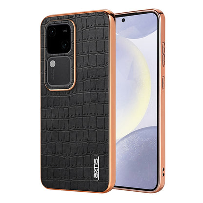 vivo S18/S18 Pro Luxury Case - Electroplated Frame, Crocodile Texture Leather, Full Coverage Protection, Anti-Fingerprint & Shockproof