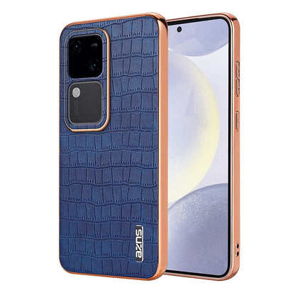 vivo S18/S18 Pro Luxury Case - Electroplated Frame, Crocodile Texture Leather, Full Coverage Protection, Anti-Fingerprint & Shockproof