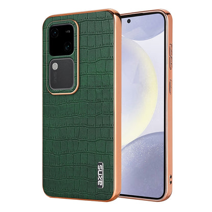 vivo V30/V30 Pro Luxury Case - Electroplated Frame, Crocodile Texture Leather, Full Coverage Protection, Anti-Fingerprint & Shockproof