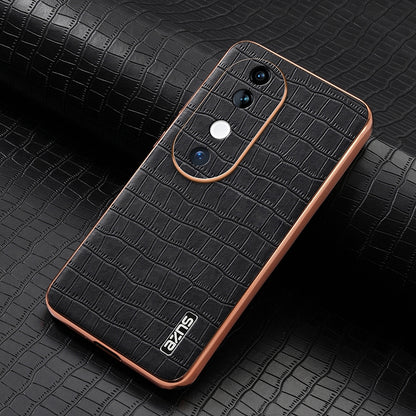 vivo S19 Luxury Case - Electroplated Frame, Crocodile Texture Leather, Full Coverage Protection, Anti-Fingerprint & Shockproof
