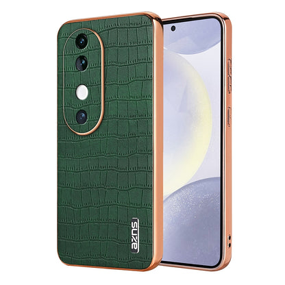 vivo S19 Luxury Case - Electroplated Frame, Crocodile Texture Leather, Full Coverage Protection, Anti-Fingerprint & Shockproof