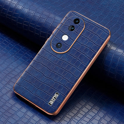 vivo S19 Luxury Case - Electroplated Frame, Crocodile Texture Leather, Full Coverage Protection, Anti-Fingerprint & Shockproof