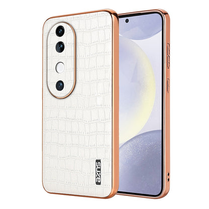 vivo S19 Luxury Case - Electroplated Frame, Crocodile Texture Leather, Full Coverage Protection, Anti-Fingerprint & Shockproof