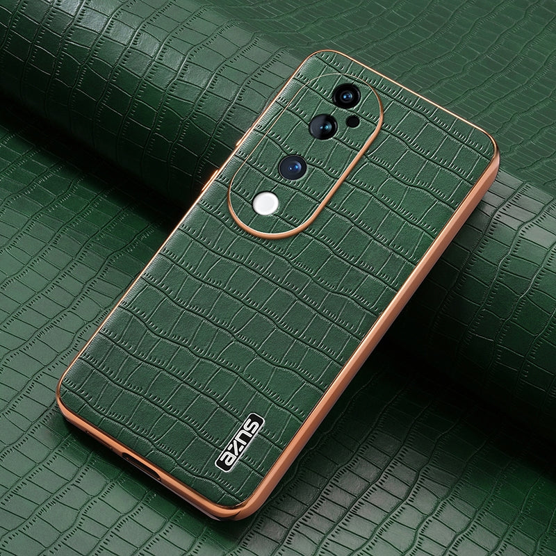 vivo S19 Pro Luxury Case - Electroplated Frame, Crocodile Texture Leather, Full Coverage Protection, Anti-Fingerprint & Shockproof