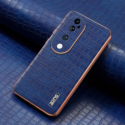 vivo S19 Pro Luxury Case - Electroplated Frame, Crocodile Texture Leather, Full Coverage Protection, Anti-Fingerprint & Shockproof