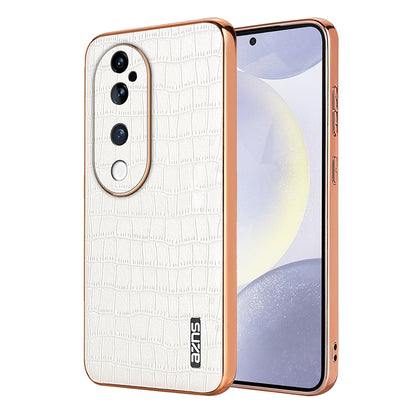 vivo S19 Pro Luxury Case - Electroplated Frame, Crocodile Texture Leather, Full Coverage Protection, Anti-Fingerprint & Shockproof