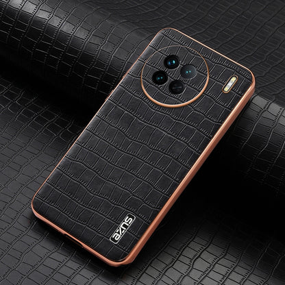 vivo X90/X90s Luxury Case - Electroplated Frame, Crocodile Texture Leather, Full Coverage Protection, Anti-Fingerprint & Shockproof