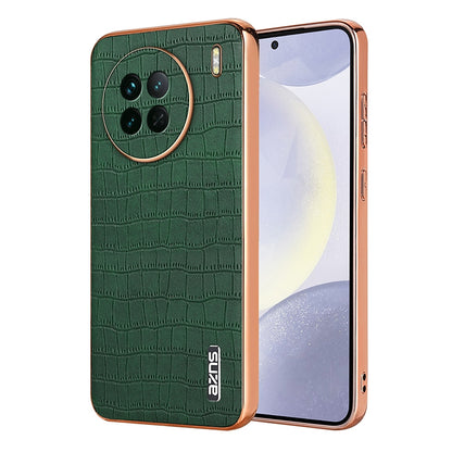 vivo X90/X90s Luxury Case - Electroplated Frame, Crocodile Texture Leather, Full Coverage Protection, Anti-Fingerprint & Shockproof