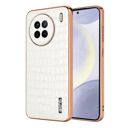 vivo X90/X90s Luxury Case - Electroplated Frame, Crocodile Texture Leather, Full Coverage Protection, Anti-Fingerprint & Shockproof