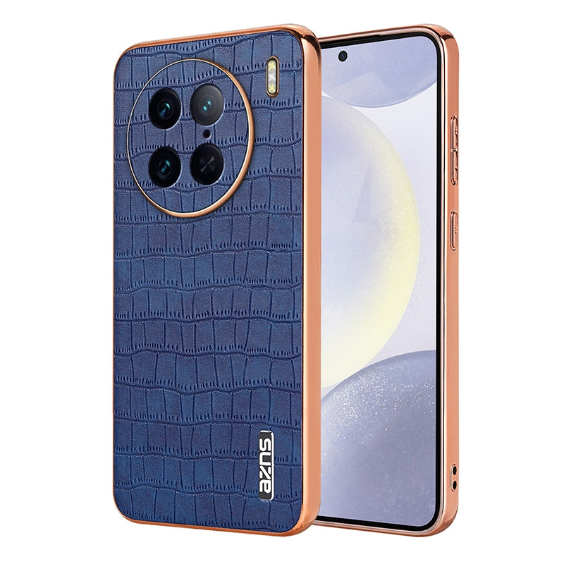 vivo X90 Pro Luxury Case - Electroplated Frame, Crocodile Texture Leather, Full Coverage Protection, Anti-Fingerprint & Shockproof