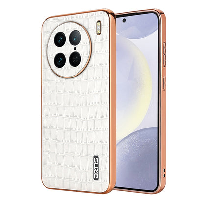 vivo X90 Pro Luxury Case - Electroplated Frame, Crocodile Texture Leather, Full Coverage Protection, Anti-Fingerprint & Shockproof