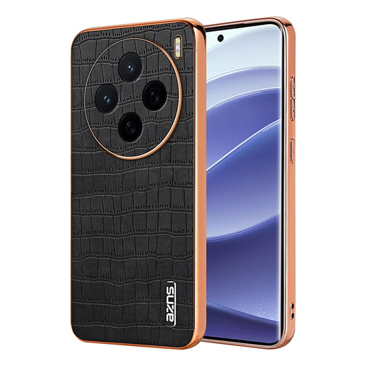 vivo X200 Luxury Case - Electroplated Frame, Crocodile Texture Leather, Full Coverage Protection, Anti-Fingerprint & Shockproof