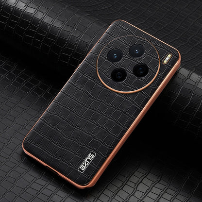vivo X200 Luxury Case - Electroplated Frame, Crocodile Texture Leather, Full Coverage Protection, Anti-Fingerprint & Shockproof