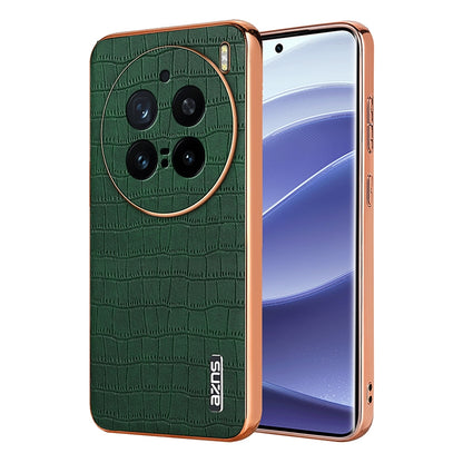 vivo X200 Pro Luxury Case - Electroplated Frame, Crocodile Texture Leather, Full Coverage Protection, Anti-Fingerprint & Shockproof