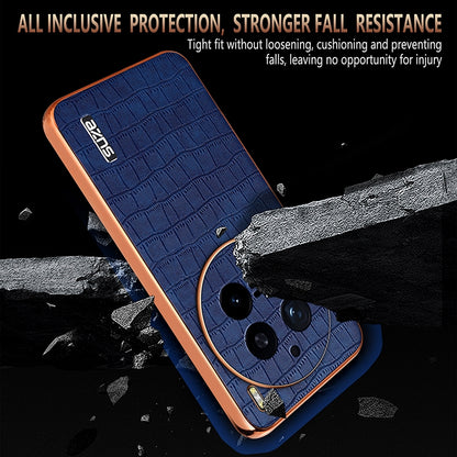 vivo X200 Pro Luxury Case - Electroplated Frame, Crocodile Texture Leather, Full Coverage Protection, Anti-Fingerprint & Shockproof