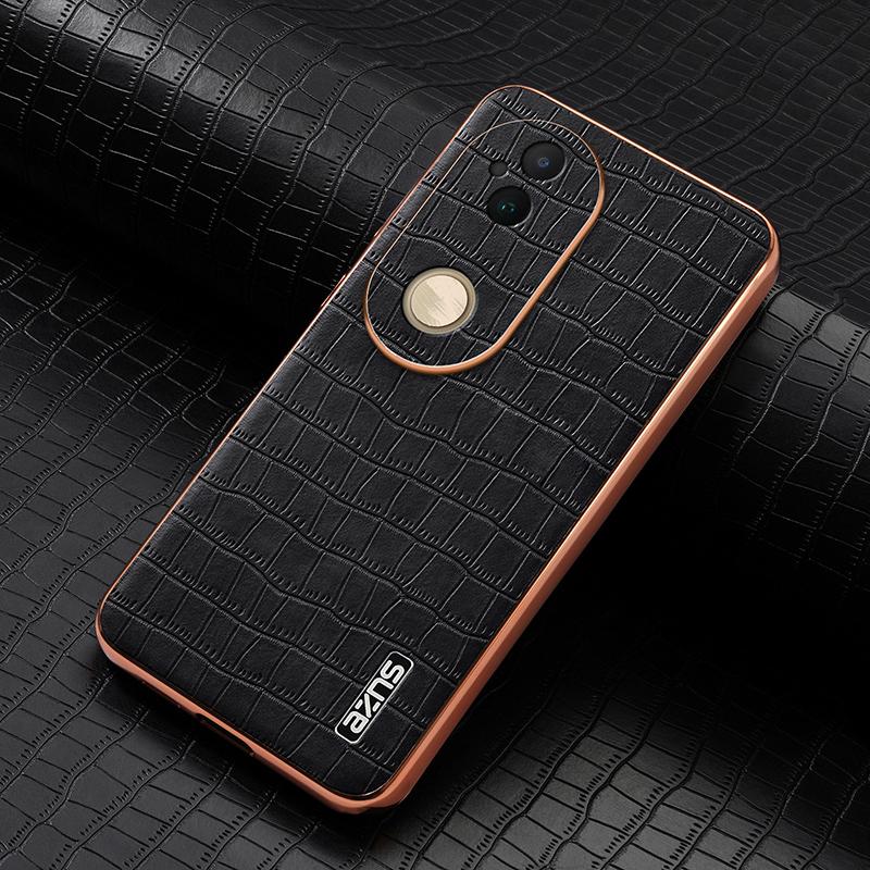vivo S20 Luxury Case - Electroplated Frame, Crocodile Texture Leather, Full Coverage Protection, Anti-Fingerprint & Shockproof