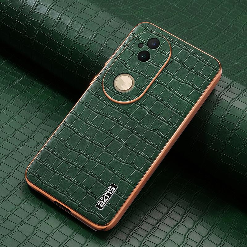 vivo S20 Luxury Case - Electroplated Frame, Crocodile Texture Leather, Full Coverage Protection, Anti-Fingerprint & Shockproof