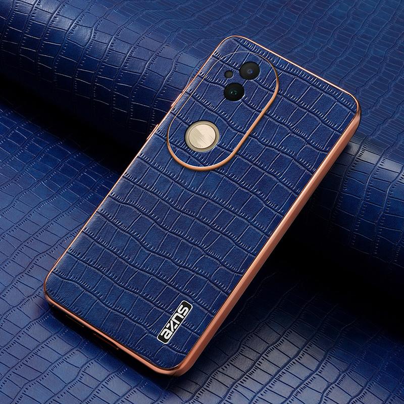 vivo S20 Luxury Case - Electroplated Frame, Crocodile Texture Leather, Full Coverage Protection, Anti-Fingerprint & Shockproof