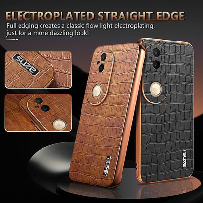 vivo S20 Luxury Case - Electroplated Frame, Crocodile Texture Leather, Full Coverage Protection, Anti-Fingerprint & Shockproof