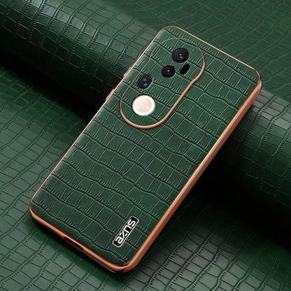 vivo S20 Pro Luxury Case - Electroplated Frame, Crocodile Texture Leather, Full Coverage Protection, Anti-Fingerprint & Shockproof