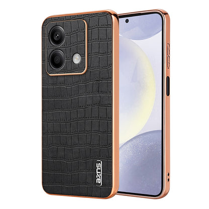 Redmi Note 13 5G Luxury Case - Electroplated Frame, Crocodile Texture Leather, Full Coverage Protection, Anti-Fingerprint & Shockproof