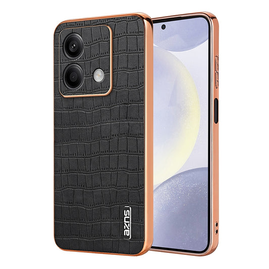 Redmi Note 13 5G Luxury Case - Electroplated Frame, Crocodile Texture Leather, Full Coverage Protection, Anti-Fingerprint & Shockproof