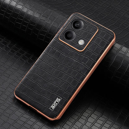 Redmi Note 13 5G Luxury Case - Electroplated Frame, Crocodile Texture Leather, Full Coverage Protection, Anti-Fingerprint & Shockproof