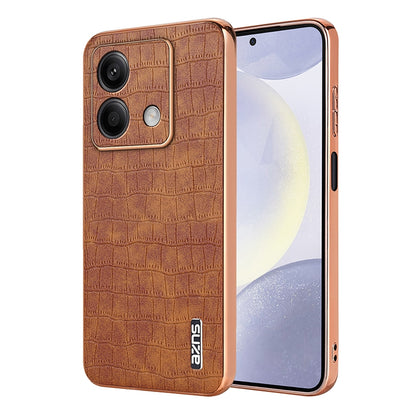 Redmi Note 13 5G Luxury Case - Electroplated Frame, Crocodile Texture Leather, Full Coverage Protection, Anti-Fingerprint & Shockproof