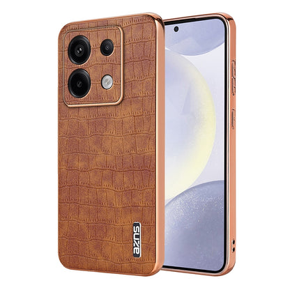 Redmi Note 13 Pro 5G Luxury Case - Electroplated Frame, Crocodile Texture Leather, Full Coverage Protection, Anti-Fingerprint & Shockproof