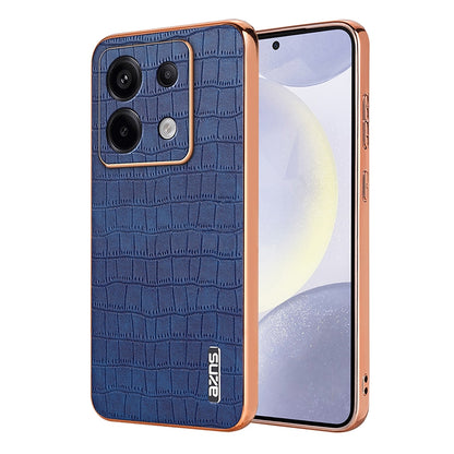 Redmi Note 13 Pro 5G Luxury Case - Electroplated Frame, Crocodile Texture Leather, Full Coverage Protection, Anti-Fingerprint & Shockproof