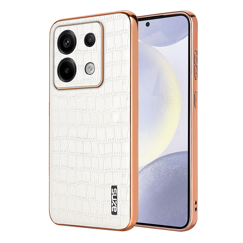 Redmi Note 13 Pro 5G Luxury Case - Electroplated Frame, Crocodile Texture Leather, Full Coverage Protection, Anti-Fingerprint & Shockproof