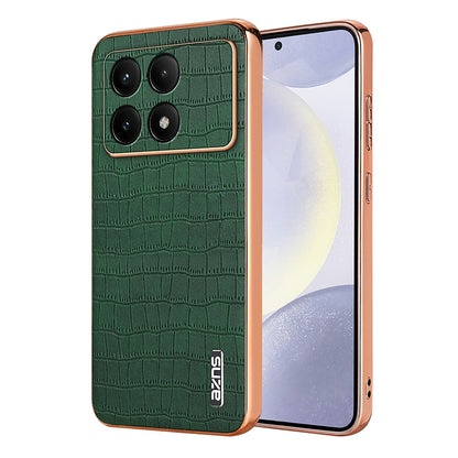 Redmi K70E Luxury Case - Electroplated Frame, Crocodile Texture Leather, Full Coverage Protection, Anti-Fingerprint & Shockproof