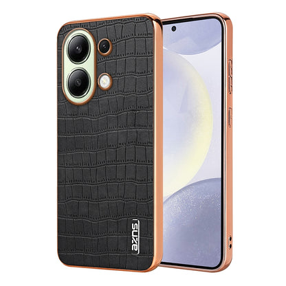 Redmi Note 13 4G Luxury Case - Electroplated Frame, Crocodile Texture Leather, Full Coverage Protection, Anti-Fingerprint & Shockproof