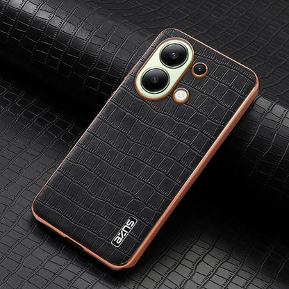 Redmi Note 13 4G Luxury Case - Electroplated Frame, Crocodile Texture Leather, Full Coverage Protection, Anti-Fingerprint & Shockproof