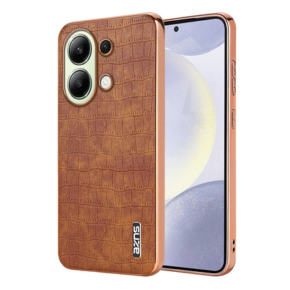 Redmi Note 13 4G Luxury Case - Electroplated Frame, Crocodile Texture Leather, Full Coverage Protection, Anti-Fingerprint & Shockproof