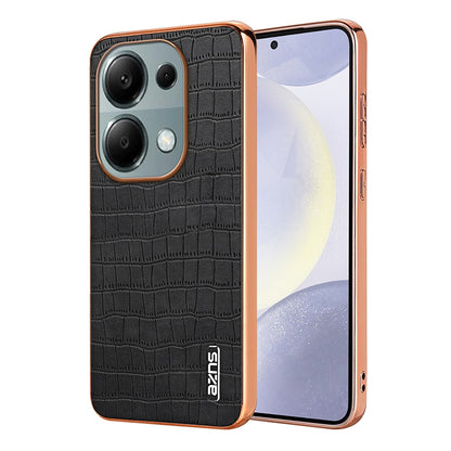 Redmi Note 13 Pro 4G Luxury Case - Electroplated Frame, Crocodile Texture Leather, Full Coverage Protection, Anti-Fingerprint & Shockproof