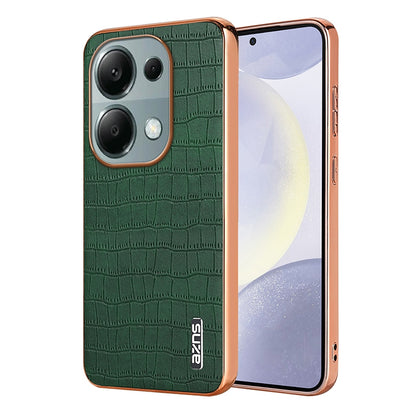 Redmi Note 13 Pro 4G Luxury Case - Electroplated Frame, Crocodile Texture Leather, Full Coverage Protection, Anti-Fingerprint & Shockproof