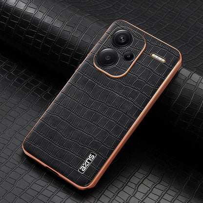 Redmi Note 13 Pro+ 5G Luxury Case - Electroplated Frame, Crocodile Texture Leather, Full Coverage Protection, Anti-Fingerprint & Shockproof