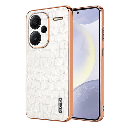 Redmi Note 13 Pro+ 5G Luxury Case - Electroplated Frame, Crocodile Texture Leather, Full Coverage Protection, Anti-Fingerprint & Shockproof