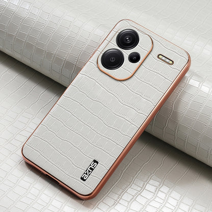 Redmi Note 13 Pro+ 5G Luxury Case - Electroplated Frame, Crocodile Texture Leather, Full Coverage Protection, Anti-Fingerprint & Shockproof