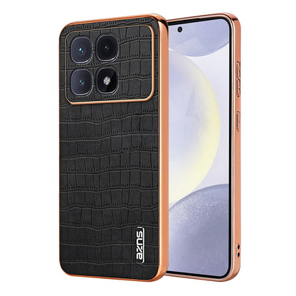Redmi K70 Ultra Luxury Case - Electroplated Frame, Crocodile Texture Leather, Full Coverage Protection, Anti-Fingerprint & Shockproof